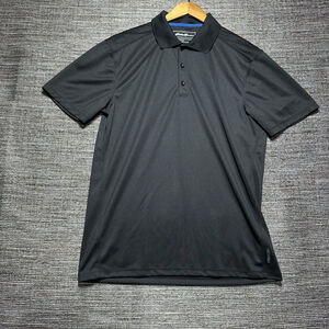 Eddie Bauer Polo Shirt Men's S Black Free Dry Motion Short Sleeve